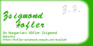 zsigmond hofler business card